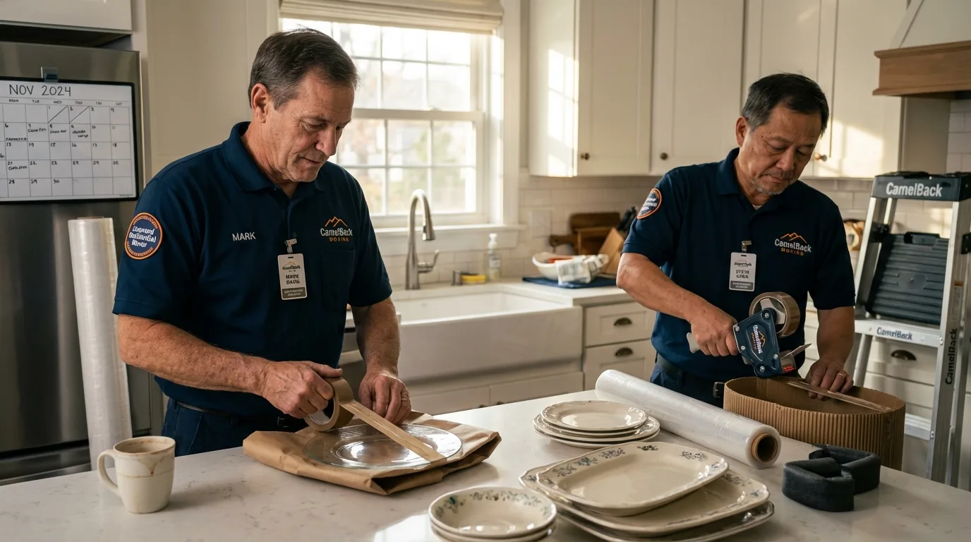 Professional crew packing kitchen dishware in Tulsa, OK